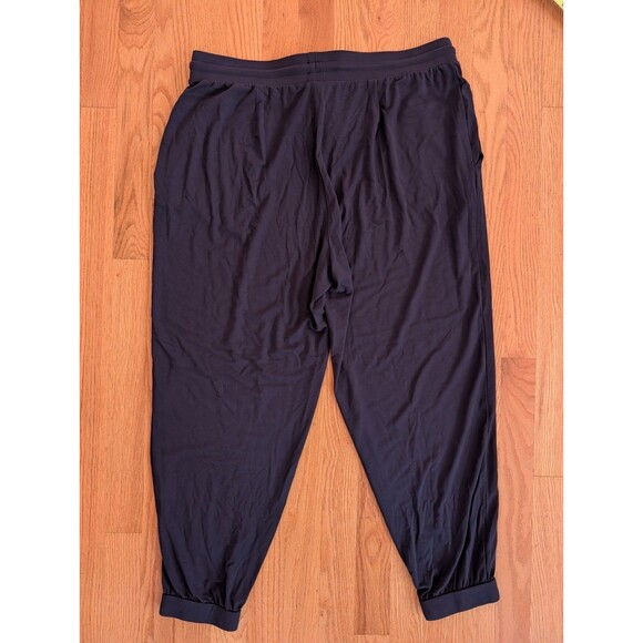 Eileen Fisher Navy Blue Fine Jersey Slouchy Pants Joggers Large Viscose Stretch - Picture 7 of 11